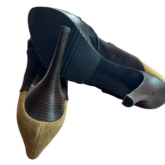 Michael Kors Suede Camel/Brown Buckled Heels - Picture 8 of 12